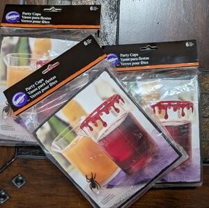 NWT Wilton Halloween Beaker Party Cups, 3PK (18 Total) Bundle
